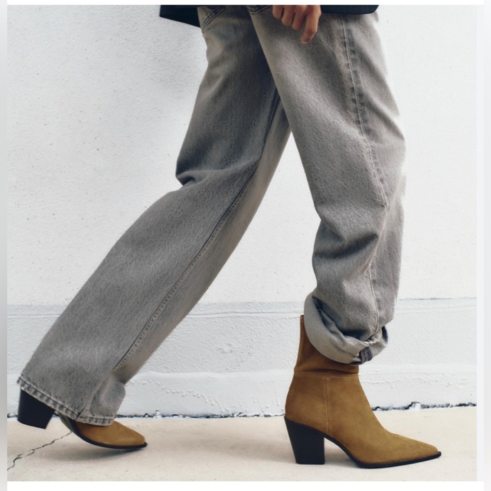 ZARA split leather ankle boots - Picture 4 of 5
